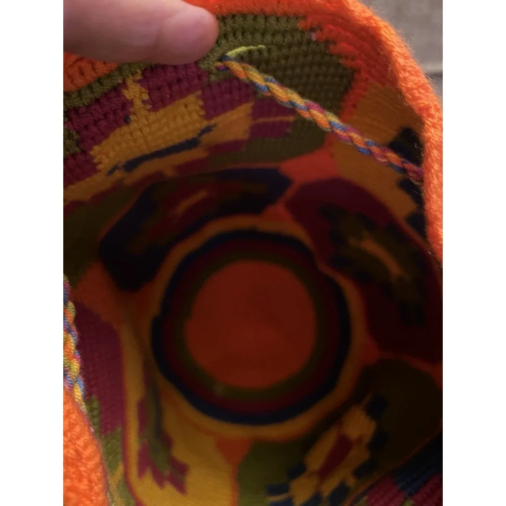 New 100% Wayuu Colombian Mochila Bucket Bag Handmade Multicolor